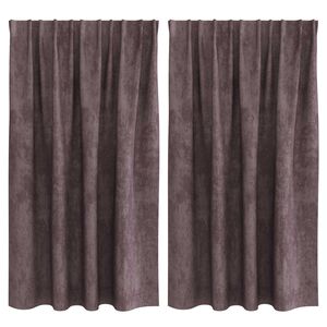 vidaXL Curtain with Curtains 2 pcs Brown 55.1" x 55.1" Velvet
