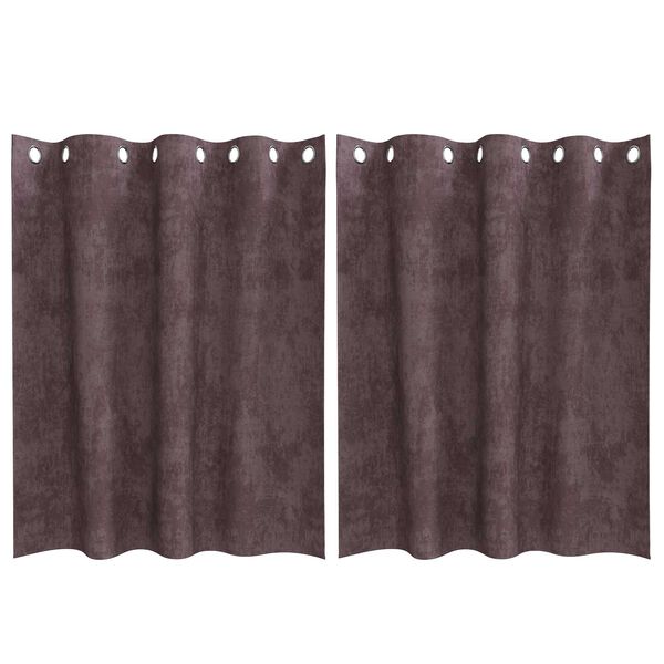 vidaXL Curtain with Curtains 2 pcs Brown 55.1" x 55.1" Velvet