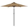 vidaXL Garden Parasol Taupe Polyester, Steel 88.6 x 88.6 x 83.5 in
