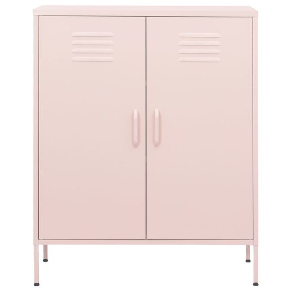 vidaXL Storage Cabinet Pink Steel 31.5 x 13.8 x 40.0 in Storage Cabinet