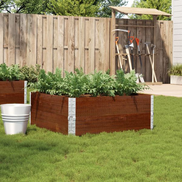 vidaXL Garden Planter Brown Solid pine wood 39.4 x 39.4 in Foldable