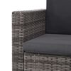vidaXL Rattan Sofa Set Grey and Dark Grey Poly Rattan and Polyester Medium
