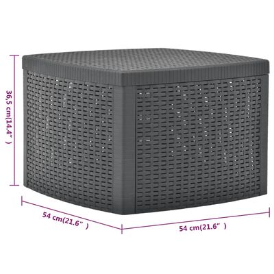 vidaXL Side Table Anthracite 21.3"x21.3"x14.4" Plastic