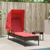 vidaXL Patio Sun Lounger Brown Poly Rattan and powder-coated steel