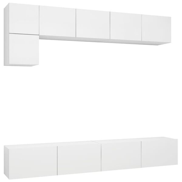 vidaXL TV Cabinet Set White Engineered wood Medium TV Cabinet Set
