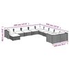 vidaXL Garden Lounge Set Poly rattan: Grey, Cushion: Anthracite