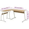 vidaXL Corner Desk Oak Engineered wood with PVC cover and metal Large