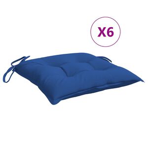 vidaXL Chair Cushion Set of 6 Blue Oxford fabric (100% polyester)