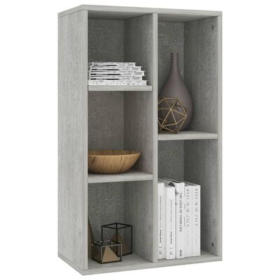 vidaXL Book Cabinet/Sideboard Concrete Gray 19.7"x9.8"x31.5" Engineered Wood