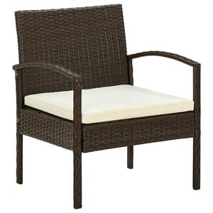 vidaXL Garden Chair Brown, Cream White