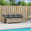 vidaXL Garden Sofa Set Beige PE Rattan, Powder-Coated Steel