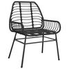 vidaXL Garden Dining Set 3 pcs Black poly rattan