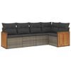 vidaXL Garden Sofa Set Grey PE Rattan 5 Piece Set Modular