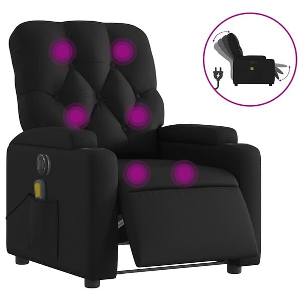 vidaXL Electric Massage Recliner Chair Black