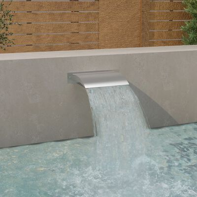 vidaXL Pool Fountain Silver 17.7"x3.5"x10.2" Stainless Steel