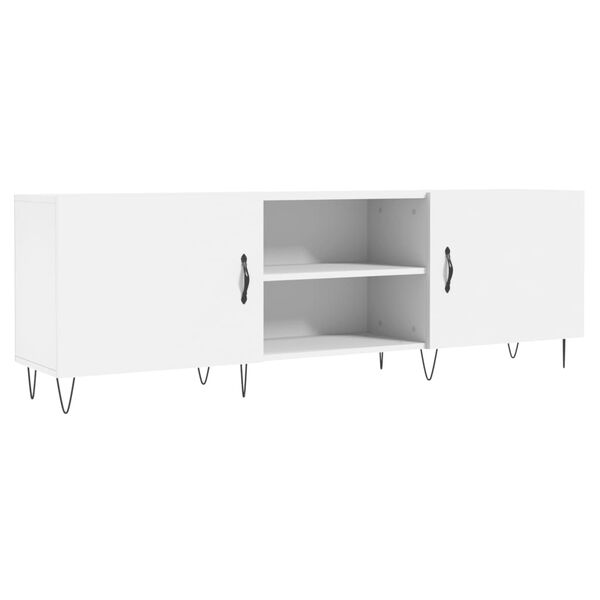 vidaXL TV Cabinet White Engineered wood Medium TV Cabinet Rectangular