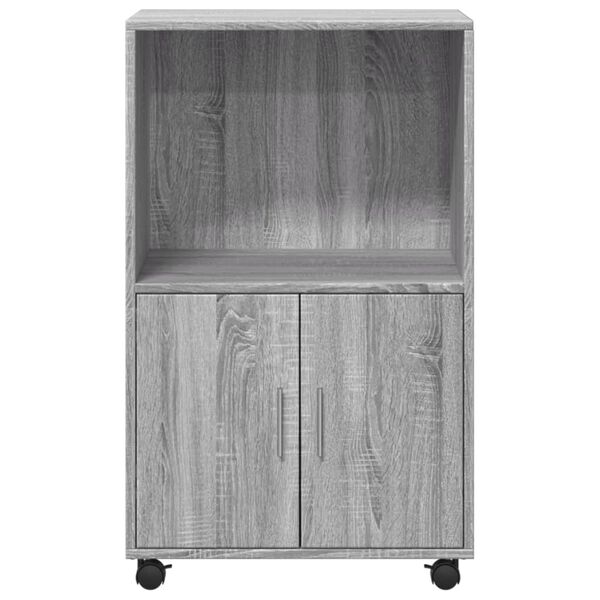 vidaXL Rolling Cabinet Grey sonoma Engineered wood Medium