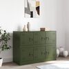 vidaXL Sideboard Olive Green Cold-rolled Steel Medium Doors Sideboard
