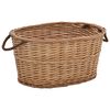 vidaXL Firewood Basket with Carrying Handles 22.8"x16.5"x11.4" Natural Willow