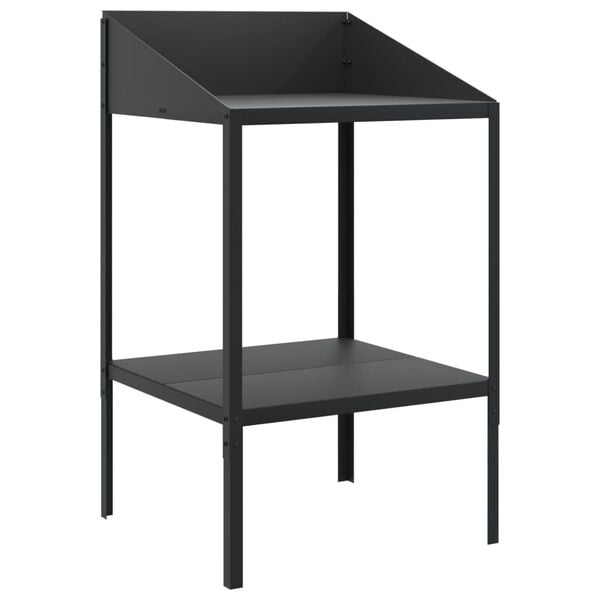 vidaXL Plant Stand Anthracite Galvanized Steel Medium Durable