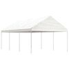 vidaXL Gazebo With Roof White Polyethylene, Steel Extra Large