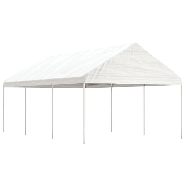 vidaXL Gazebo With Roof White Polyethylene, Steel Extra Large