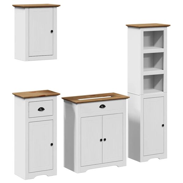vidaXL Bathroom Furniture Set White and Brown