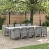 vidaXL Garden Dining Set with Cushion 11 pcs Light gray Poly rattan
