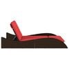 vidaXL Sun Lounger with Cushions Brown 44.9x80.7x28.7" Poly Rattan