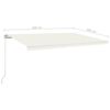 vidaXL Manual Retractable Awning 196.9x118.1" Cream (313193+313169)