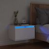 vidaXL Wall-mounted Bedside Cabinet White Engineered wood Bedside Cabinet