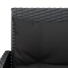 vidaXL 2 Piece L-shaped Couch Sofa Set with Cushions Black Poly Rattan