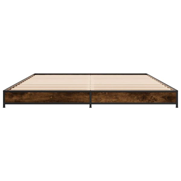 vidaXL Bed Frame Smoked Oak Engineered Wood Double Durable Bed Frame