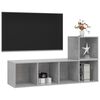 vidaXL TV Cabinet Set Concrete Grey Engineered Wood One Size