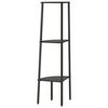 vidaXL Corner Shelf Black Engineered wood, Steel 47.2 x 17.9 x 12.4 in
