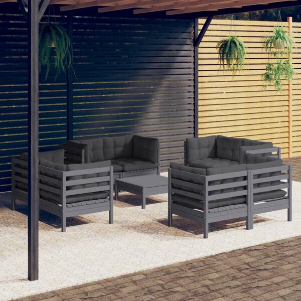 vidaXL Garden Lounge Set Grey, Anthracite