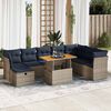 vidaXL 9 Piece Patio Sofa Set with Cushions Brown Poly Rattan Acacia