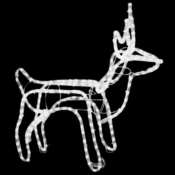 vidaXL Christmas Reindeer Figure Warm White Steel, Polyvinylchloride