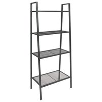 vidaXL Ladder Bookcase 4 Tiers Metal Anthracite