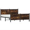 vidaXL Bed Frame Smoked Oak Steel, Engineered Wood King Size Bed Frame