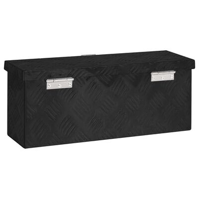 vidaXL Storage Box Black 19.7"x5.9"x8.1" Aluminum