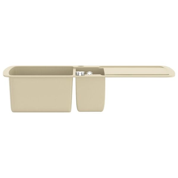 vidaXL Granite Kitchen Sink Double Basins Beige