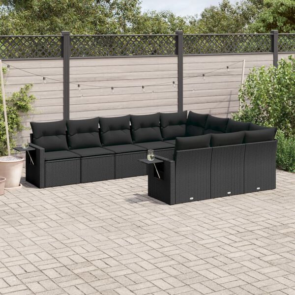 vidaXL Garden Sofa Set Black