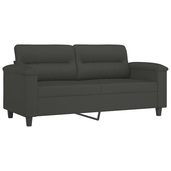 vidaXL 2-Seater Sofa Dark Gray 55.1" Microfiber Fabric