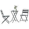 vidaXL Garden Bistro Set Folding 3 pcs Anthracite Steel