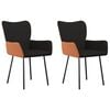 vidaXL Dining Chair Set of 2 Black and brown