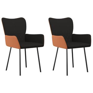 vidaXL Dining Chair Set of 2 Black and brown