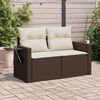 vidaXL Garden Sofa Brown and cream white