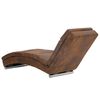 vidaXL Chaise Longue Brown Faux suede leather Medium