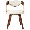 vidaXL Dining Chair Set of 2 Cream and Dark Brown Faux leather, Bentwood